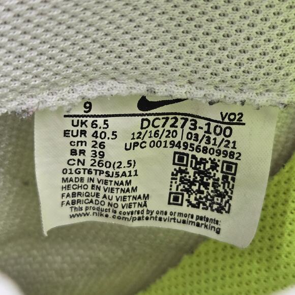 Nike Womens 9 Air Force 1 Low Crater Flyknit White Ice Blue Casual Daily Sneaker - Picture 12 of 12